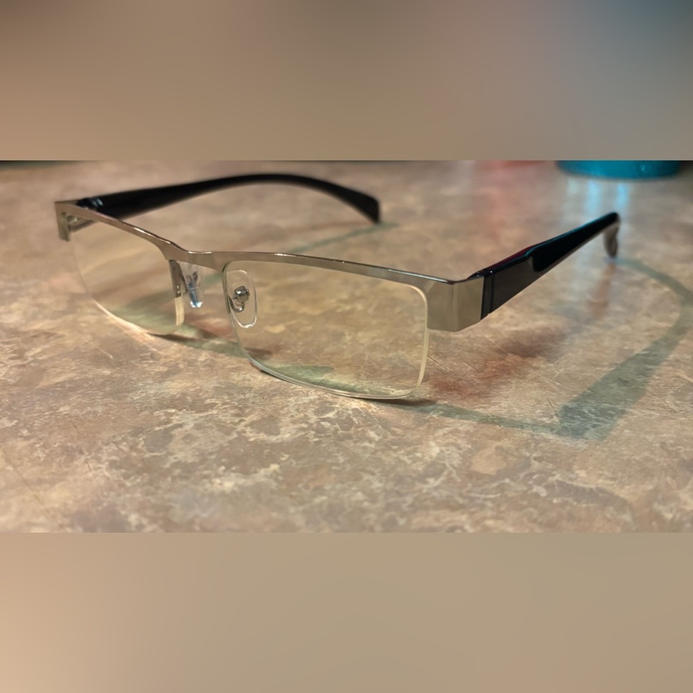 Stylish Black and Silver Eyeglasses